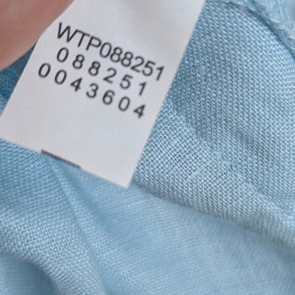 J. JILL pureJill 100% Linen Boatneck Pullover Tunic w/ Pockets Aqua Blue - Small - Picture 7 of 7